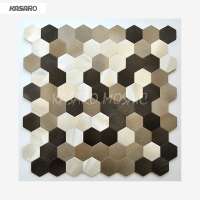 Metal Peel And Stick Tile Wall Mosaic Aluminum Composite Hexagon Tile